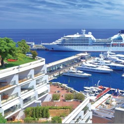 Wallpapers mural view large cruise ship near Monaco