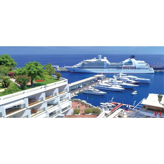 Wallpapers mural view large cruise ship near Monaco