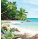 Wallpapers mural sea bay with palm trees and flowers