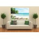 Wallpapers mural sea bay with palm trees and flowers