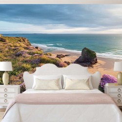 Wallpapers mural beautiful sea view and beach meadow