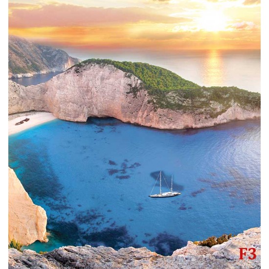Wallpapers mural beautiful Mediterranean bay sunset