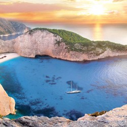 Wallpapers mural beautiful Mediterranean bay sunset