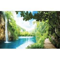 Wallpapers mural waterfall in Taiwan and path Wallpapers mural waterfall in Taiwan and path