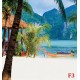 Wallpapers mural beautiful tropical bay boat