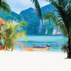 Wallpapers mural beautiful tropical bay boat