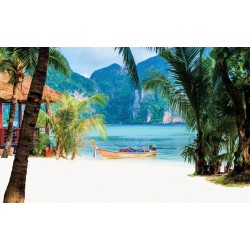 Wallpapers mural beautiful tropical bay boat Wallpapers mural beautiful tropical bay boat