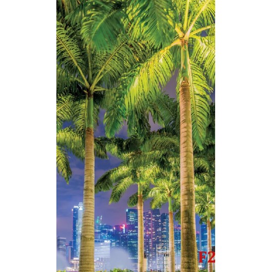 Wallpapers mural beautiful city view of the alley with palm Wallpapers mural beautiful city view of the alley with palm
