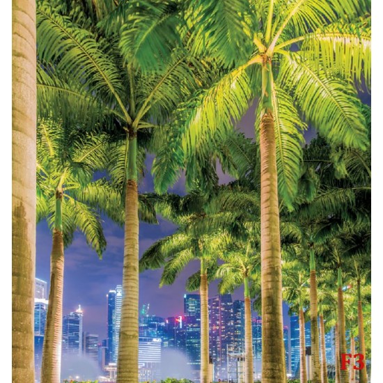 Wallpapers mural beautiful city view of the alley with palm Wallpapers mural beautiful city view of the alley with palm