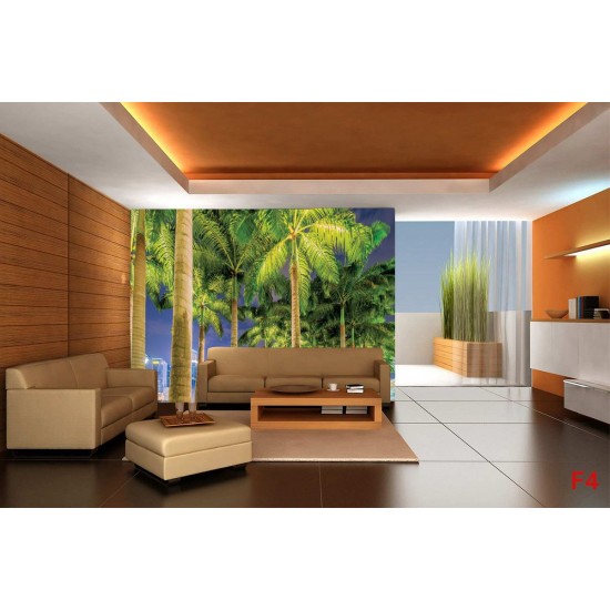 Wallpapers mural beautiful city view of the alley with palm Wallpapers mural beautiful city view of the alley with palm