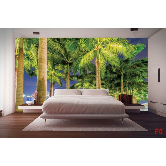 Wallpapers mural beautiful city view of the alley with palm Wallpapers mural beautiful city view of the alley with palm