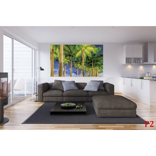 Wallpapers mural beautiful city view of the alley with palm Wallpapers mural beautiful city view of the alley with palm
