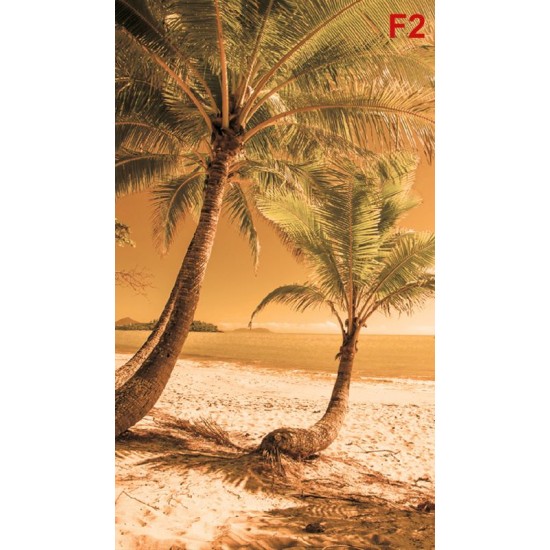 Wall murals beach with palm trees on orange background Wall murals beach with palm trees on orange background