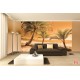 Wall murals beach with palm trees on orange background Wall murals beach with palm trees on orange background