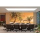 Wall murals beach with palm trees on orange background Wall murals beach with palm trees on orange background