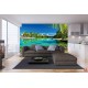 Wallpapers mural beautiful tropical view with palm trees and villas Wallpapers mural beautiful tropical view with palm trees and villas