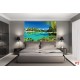 Wallpapers mural beautiful tropical view with palm trees and villas Wallpapers mural beautiful tropical view with palm trees and villas
