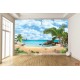 Wallpapers mural tropical view of the sea palms and parrot Wallpapers mural tropical view of the sea palms and parrot