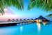 Wallpapers mural amazing night view Maldives with palm leaves