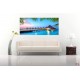 Wallpapers mural amazing night view Maldives with palm leaves