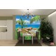 Wallpapers mural beautiful rocky shore with a palm Wallpapers mural beautiful rocky shore with a palm