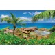 Wallpapers mural beautiful rocky shore with a palm Wallpapers mural beautiful rocky shore with a palm