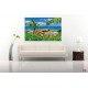 Wallpapers mural beautiful rocky shore with a palm Wallpapers mural beautiful rocky shore with a palm
