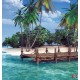 Wallpapers mural tropical coast with a bridge - 3d effect Wallpapers mural tropical coast with a bridge - 3d effect