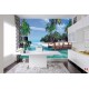 Wallpapers mural tropical coast with a bridge - 3d effect Wallpapers mural tropical coast with a bridge - 3d effect