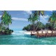 Wallpapers mural tropical coast with a bridge - 3d effect Wallpapers mural tropical coast with a bridge - 3d effect