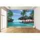 Wallpapers mural tropical coast with a bridge - 3d effect Wallpapers mural tropical coast with a bridge - 3d effect