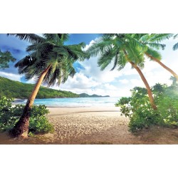 Wallpapers mural symmetrical palms on the sea shore Wallpapers mural symmetrical palms on the sea shore