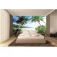 Wallpapers mural symmetrical palms on the sea shore Wallpapers mural symmetrical palms on the sea shore