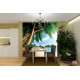 Photo mural close view with palms and a shore Photo mural close view with palms and a shore