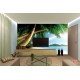 Photo mural close view with palms and a shore Photo mural close view with palms and a shore