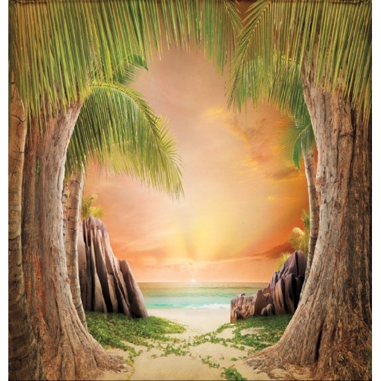 Wallpapers mural a path of palms near the shore Wallpapers mural a path of palms near the shore