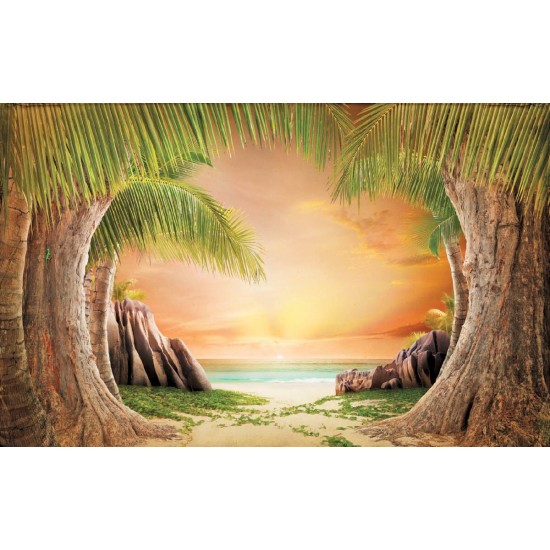 Wallpapers mural a path of palms near the shore Wallpapers mural a path of palms near the shore