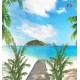 Wallpapers mural symmetrical seascape with palm trees and path