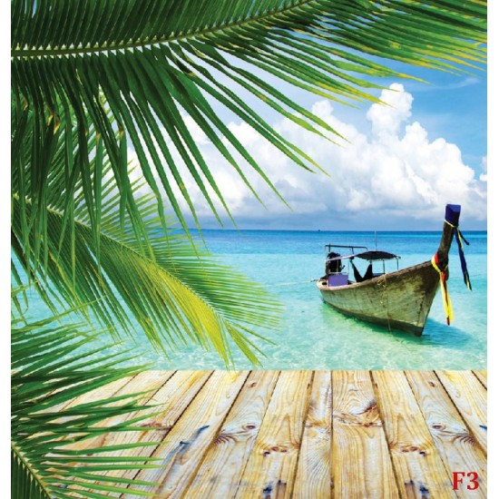 Wallpapers mural tropical view with boats
