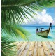 Wallpapers mural tropical view with boats