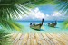 Wallpapers mural tropical view with boats