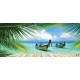 Wallpapers mural tropical view with boats