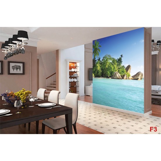 Wallpapers mural tropical shore with palms Wallpapers mural tropical shore with palms