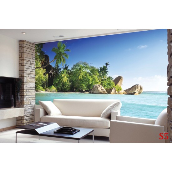 Wallpapers mural tropical shore with palms Wallpapers mural tropical shore with palms