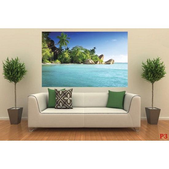 Wallpapers mural tropical shore with palms Wallpapers mural tropical shore with palms