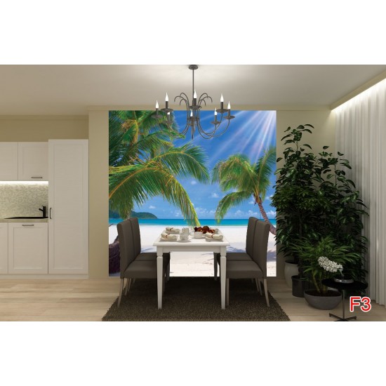 Wallpapers mural sunny palms on a coast