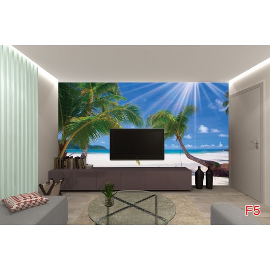 Wallpapers mural sunny palms on a coast
