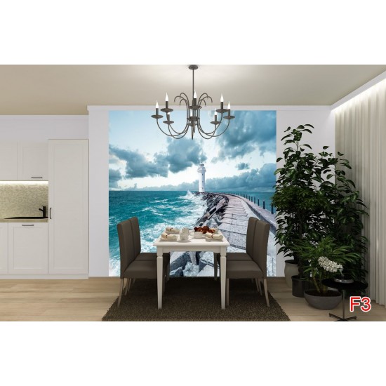 Wallpapers mural beautiful view of a white lighthouse