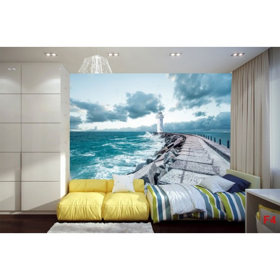 Wallpapers mural beautiful view of a white lighthouse