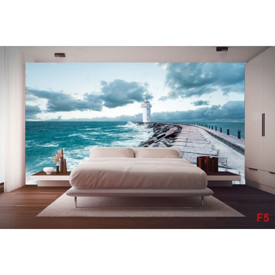 Wallpapers mural beautiful view of a white lighthouse